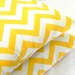 Pillow Covers. Set of Two 16x16. Yellow and White Chevron - Geometric