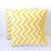 Pillow Covers. Set of Two 16x16. Yellow and White Chevron - Geometric
