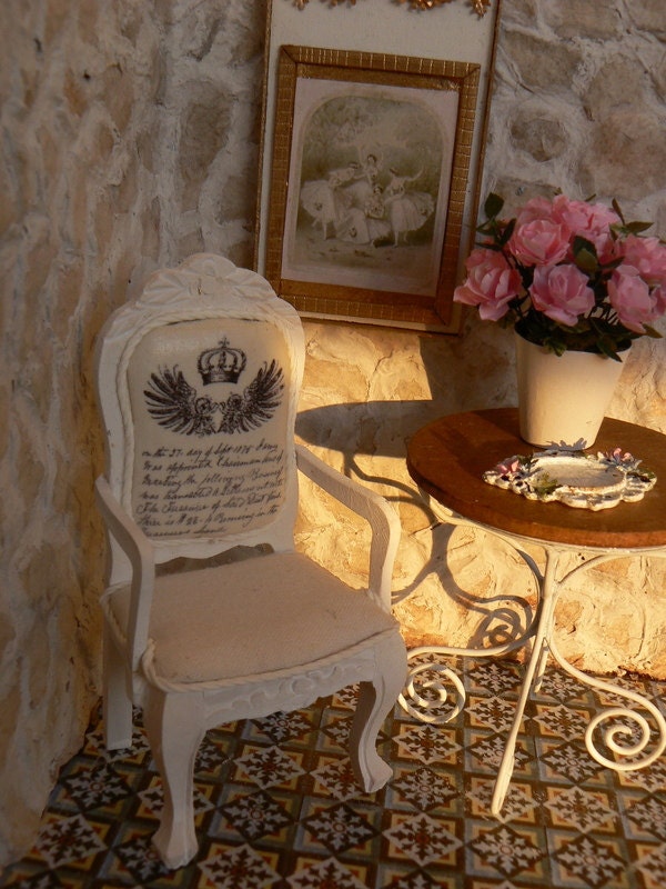 White armchair doll house