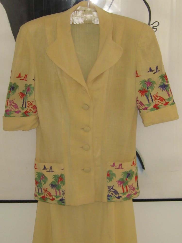 Canary Summer  Embroidered Outfit