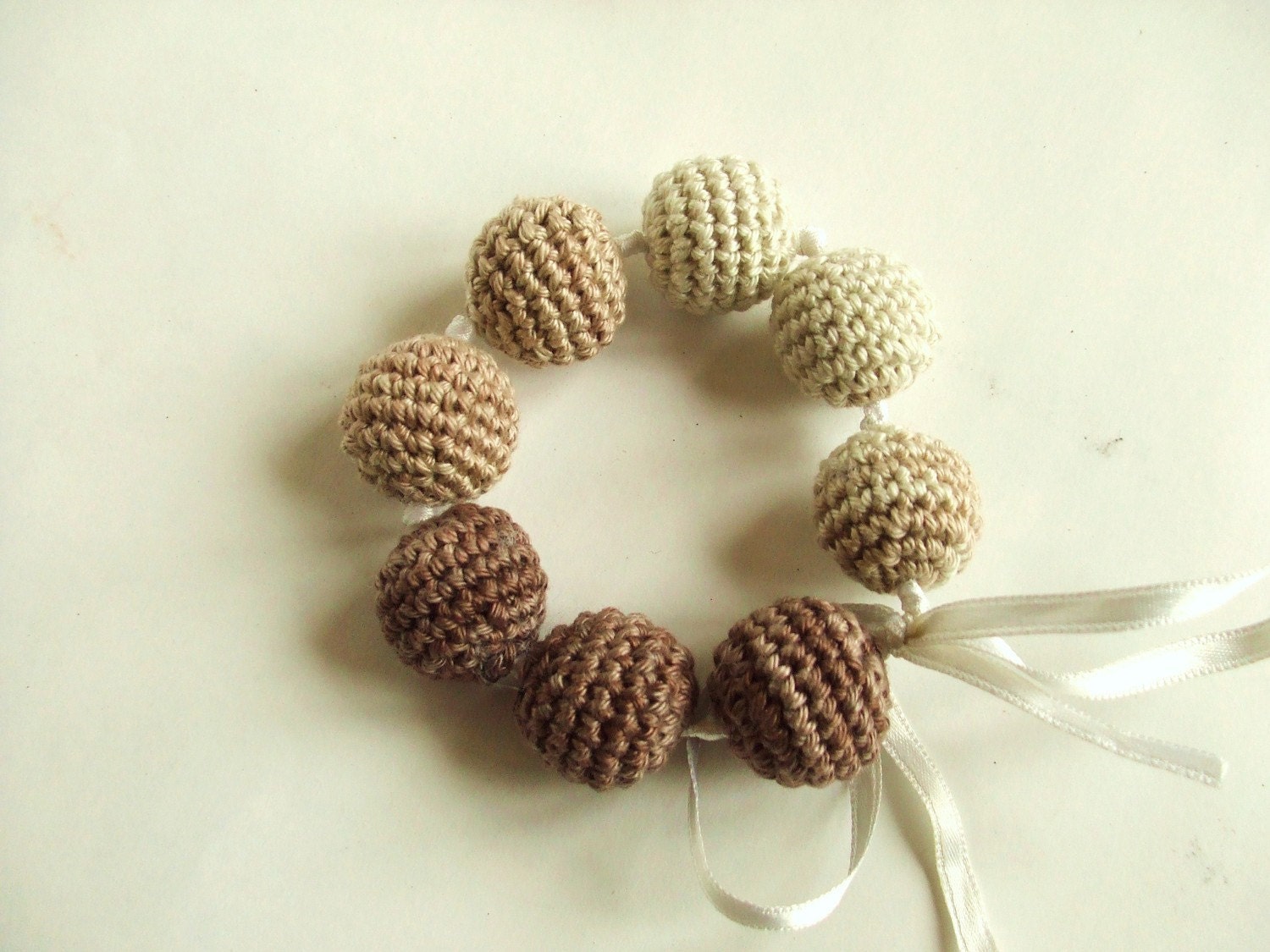Stylish design, Original Crochet Bracelet / batik color / Brown / Valentine's Day Gift. Love. % 100 Cotton - gloveshop