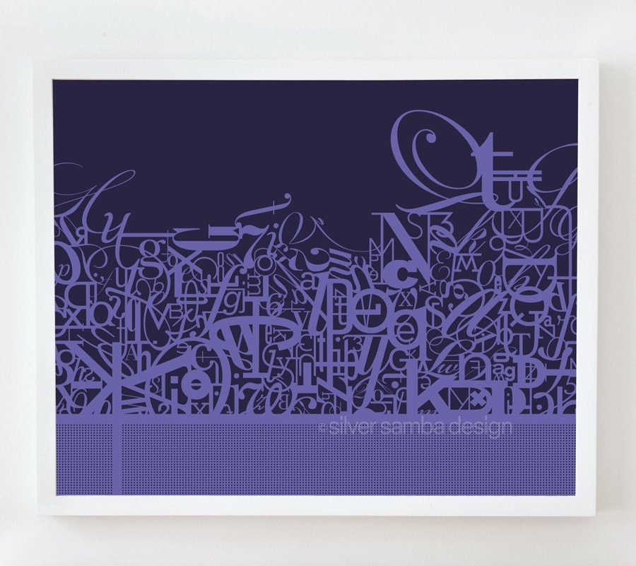 16x20 CHARACTERS print : Palette No. 59 indigo purple