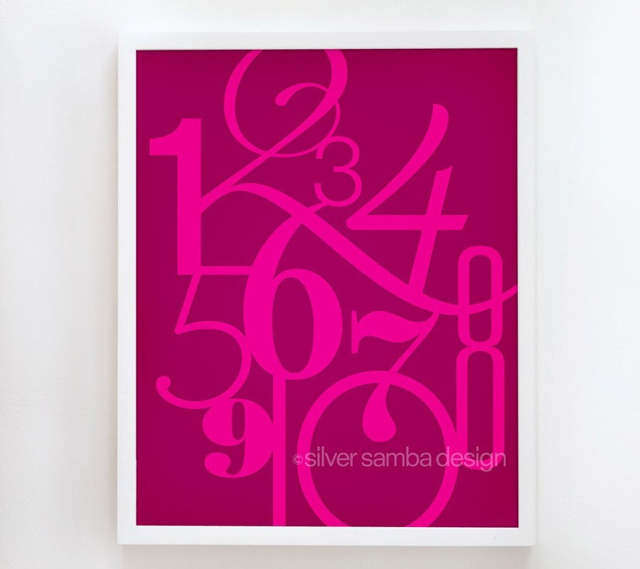 16x20 NUMBERS print : Palette No. 37 pink magenta