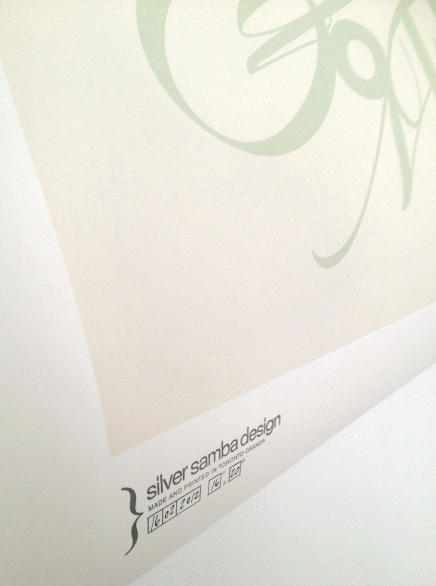 16x20 EMBLEM print custom name : Palette No. 40 cream green