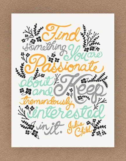 8x10-in Julia Child Quote Illustration Print