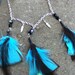 Black and Blue Feather Necklace/Feather Jewelry