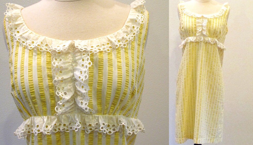 yellow seersucker dress