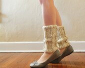 Pemberley Leg Warmers / Boot Cuffs Liners - White Tweed or CHOOSE Your Color - Half-Pint - Lit Knits