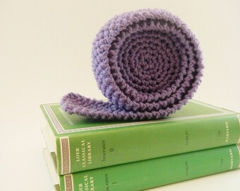 Groomsmen Knit Tie Purple - Paperback Writer - Wedding Groom Necktie - 100% cotton - Lit Knits
