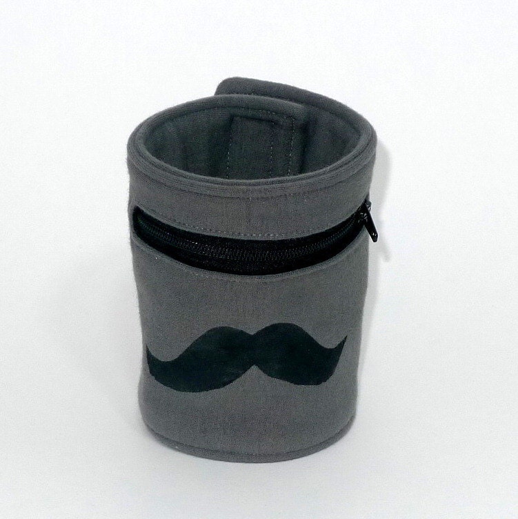 men's mustache wrist wallet (wallet cuff, wristband wallet)
