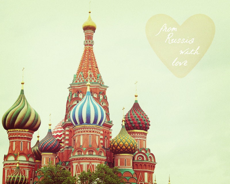 READY-TO-SHIP: Russia With Love. Fine Art Photography.  Moscow. St. Basil's Cathedral. Orange. Size 5x7" (Only One Left)