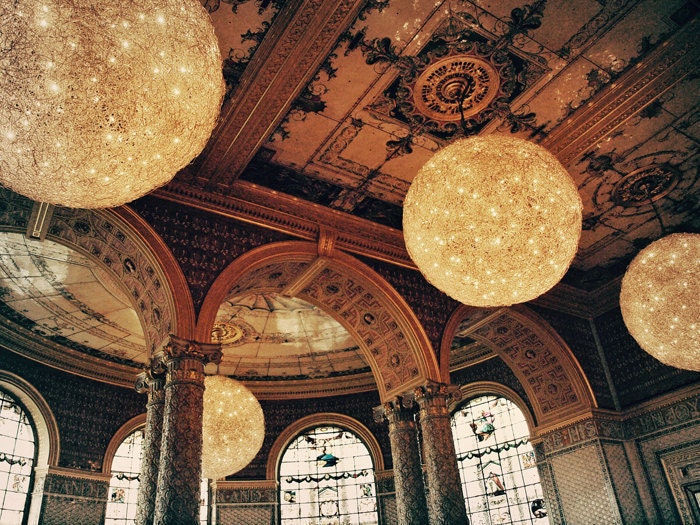 Fire Balls. VA Museum. London Photo. Fine Art Photography. London Architecture. Wall Art. Home Décor. Orange Tangerine. Size A4