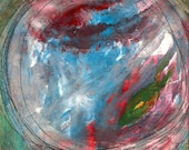 Planet - mixed media original on paper
