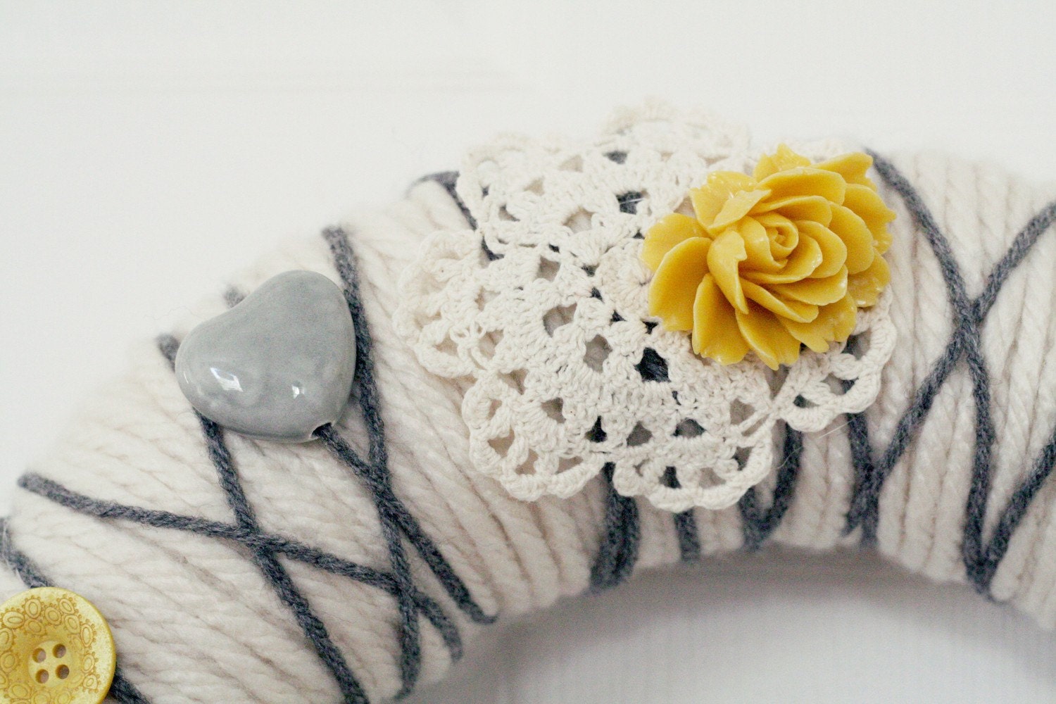 Yellow Heart Wreath