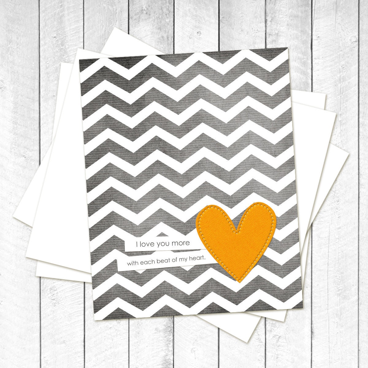 Each Beat of My Heart - Love Wedding Nursery Gray Grey Chevron Gold Yellow Heart - Love Art PrintValentines Day
