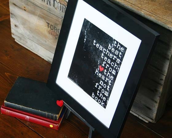 Digital Art Print Teacher's Gift - The Best Teachers Original Art Poster distressed black - 8x10