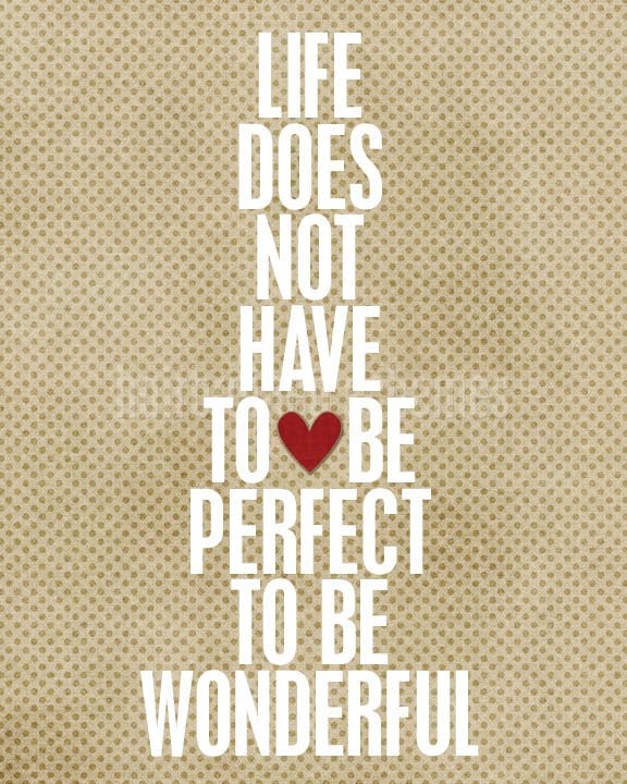 Digital Art Print Wonderful Life - Latte Beige Dots Typographic Poster
