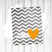 Each Beat of My Heart - Love Wedding Nursery Gray Grey Chevron Gold Yellow Heart - Love Art PrintValentines Day