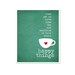 Typography Poster Tea and Happy Things - Peacock Distressed Digital Art Print