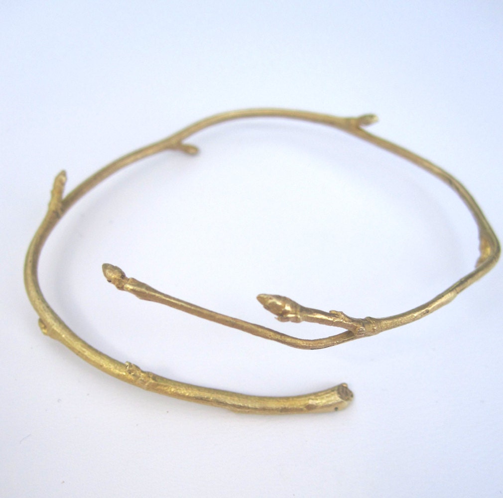 Recycled Branch Bracelet Bud Brass