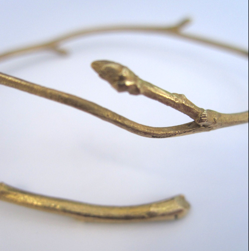 Recycled Branch Bracelet Bud Brass
