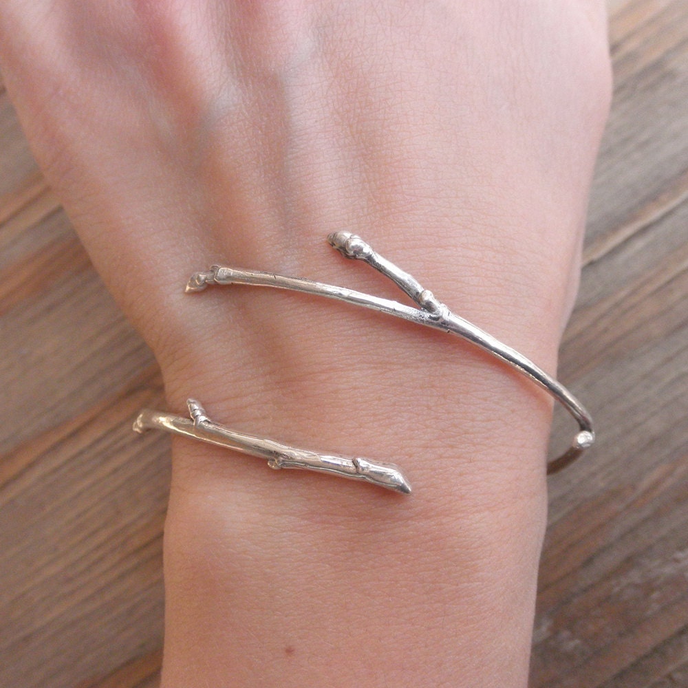 Recycled Branch Bracelet Bud Brass