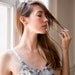 Pink Marble Hand-Painted Silk Bra S