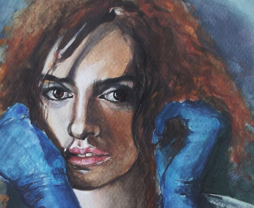 Miriam - original gouache painting - fine art