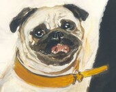 Portrait - Original Watercolor Painting  - Original Painting- animal portrait - illustration-  Fine Art - Woman with Dog - custom portrait