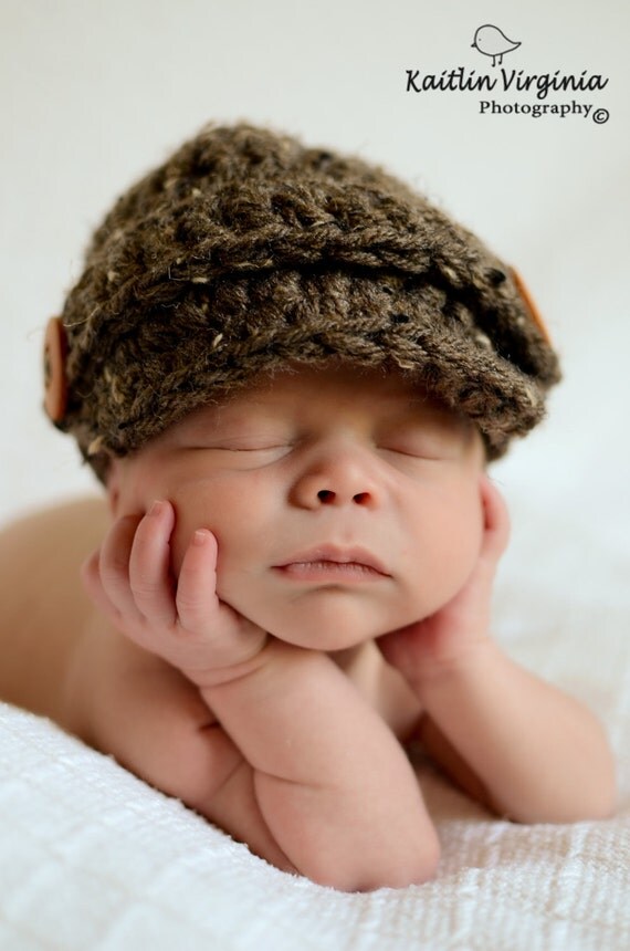 Chocolate Newsboy Baby Hats Baby Hats Crochet Baby Hats Newborn Baby Girl Boy Hats Newborn Photography Props Baby Hats Photo Props