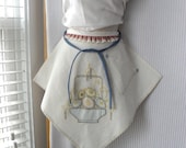 Linen Egg Basket Half Apron Size Small - Farmhouse Chic