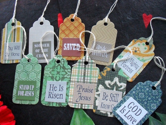 A Mighty Fortress - 10 Assorted Christian Sparkly Gift Tags