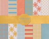 12x12 Digital Scrapbook Papers - Vintage Allure - for cardmaking, blog design, invites