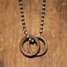 Jewelry for men - Two brass rings necklace - stainless steel ball chain necklace
