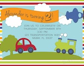 Transportation Birthday Invitation - DIGITAL - DIY Il_170x135