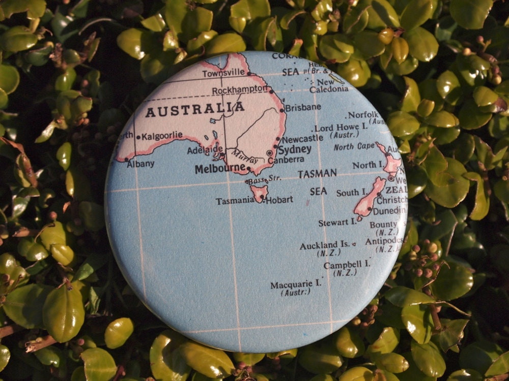 Australia New Zealand Tasmania Map Magnet for fridge and magnet boards Il_170x135