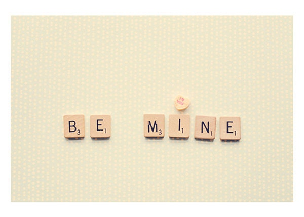 be mine valentine photograph - original fine art photography, vintage scrabble tiles, romance, heart, love - 5x7
