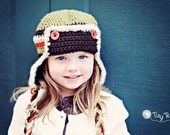 Boys Hat, Girls Hat, Striped Aviator Hat, Bomber Hat