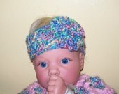 SALE - Pastel Baby Girls Headband with Flower - Newborn