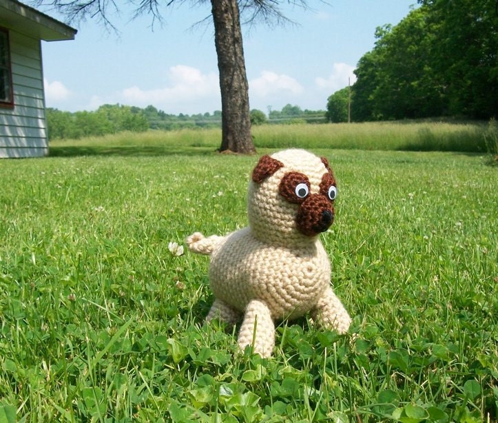 Stuffed Animals - Crocheted Pug - Dog - Amigurumi