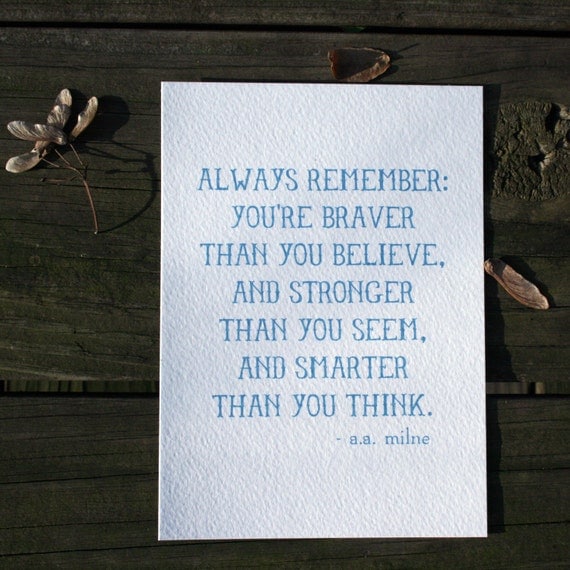 Always Remember /// A.A. Milne quote print