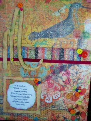 Personalized Original Collage Art Mixed Media Canvas Treasury Item Free Shipping