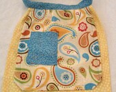 SALE 25% OFF Child's Half Apron - Yellow Paisley