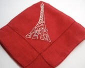 Vintage Handkerchief -  Eiffel Tower