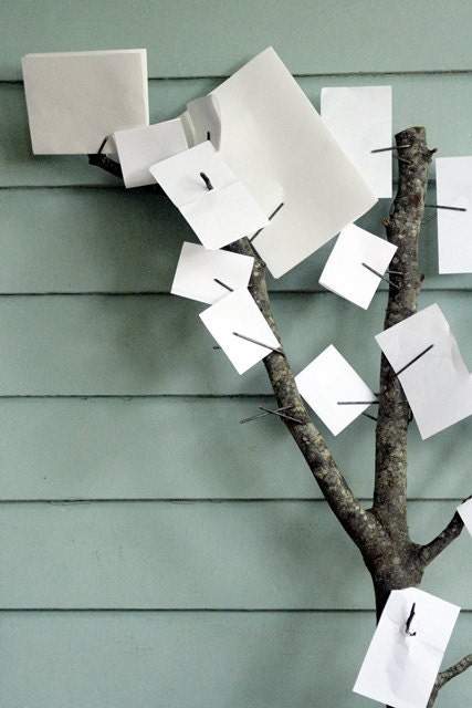 Rustic Tree Limb Display Stand - The Tree of Ideas - For All Your Scraps of Inspiration, Unique Desktop Organizer, Wedding Table Decor