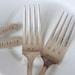 Hand Stamped Wedding Silverware Dinner Forks Mr and Mrs
