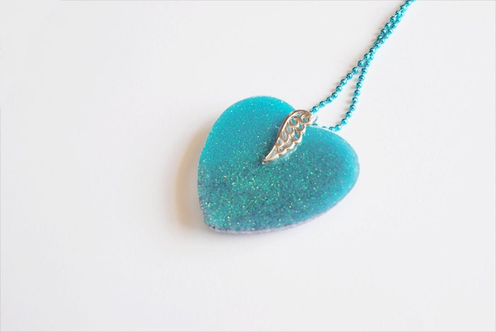 Blue and Purple Kawaii Outer Space Glitter and Candy Necklace
