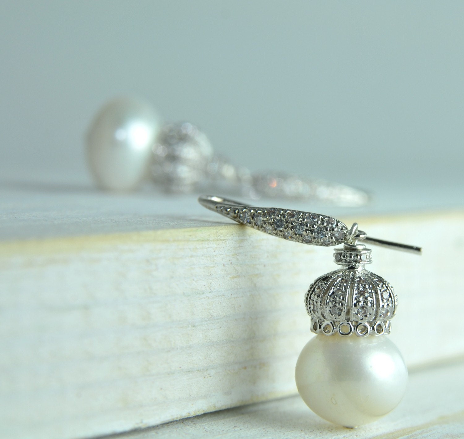 Fine Jewelry/Classic Pearl Earring/Bridal Jewelry / Pearll Bridal Earring