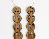 ALLIUMS - Laser Cut Mahogany Wood Earrings