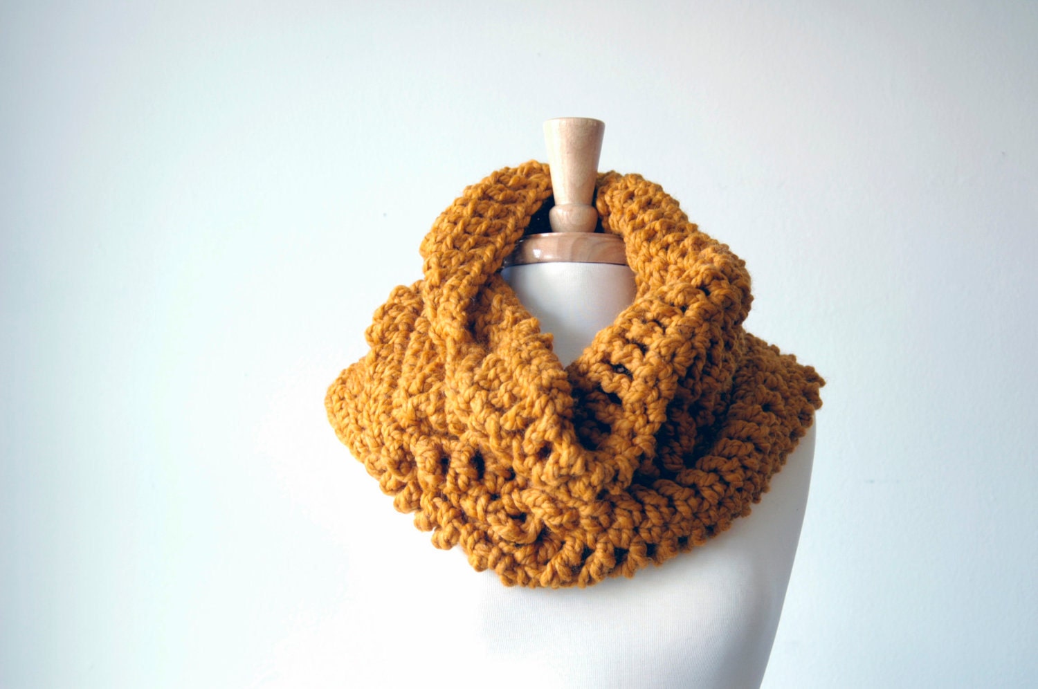 Chunky hooded cowl, neckwarmer, infinity scarf - The Harvard Neckwarmer in o.j. - orange, rust